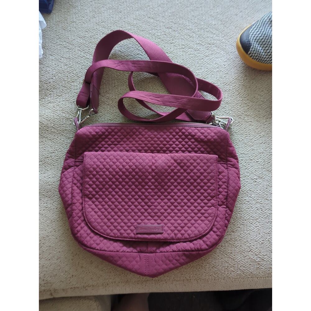 Vera Bradley Iconic Mailbag Hawthorne Rose/Burgundy Shoulder Bag Retired